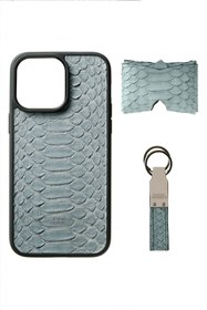 Resim RAFAEL FEDERICO IPHONE 14 PRO MAX GRİ KILIF KARTVİZİT ANAHTARLIK SETİ 