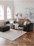 Resim EDSY HOME Mira Relax 4 Modül Köşe Koltuk ( ANTRASİT ) Keten Kumaş 