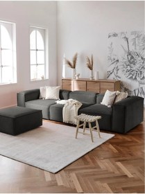 Resim EDSY HOME Mira Relax 4 Modül Köşe Koltuk ( ANTRASİT ) Keten Kumaş 