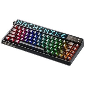 Resim Machenike KT68 Pro Tri-Mode Yellow Switch LCD RGB İngilizce Oyuncu Klavye 