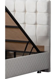 Resim Setaymobilya Baza, Duke Krem Tek Kişilik Baza + Başlık, Mdf, Setay 