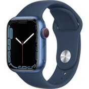 Resim Watch Series 7 Gps Cellular 41mm Blue Aluminium Case With Abyss Blue Sport Band Regular Apple