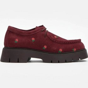 Resim Freya Bordo Süet Hakiki Deri Kadın Loafer Bordo Süet 