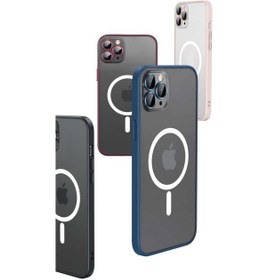 Resim iPhone Uyumlu 12 Pro Max Kılıf Magsafe Kamera Lensli Kenar Renkli 