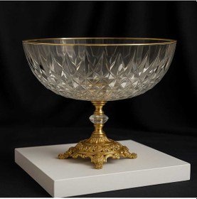 Resim Elta Collection Metal Ayaklı Lüx Oval Gondol Sunum Kasesi Seffaf 