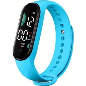 Resim Cloud011 Dokunmatik Ekranlı Led Dijital Saat - Mavi Renkli Okul Ve Spor Saati Dayanıklı Kayış Diğer 