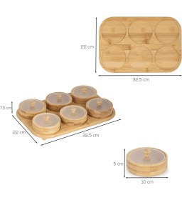 Resim Pablito PBT-693 Tepsili 6lı Bambu Kahvaltılık Saklama Kabı Kapaklı Saklama Kabı Kapaklı Kahvaltılık Seti 