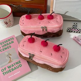 Resim 1 adet pembe yaratıcı kalem kutusu, makyaj çantası, kalem kutusu, büyük kapasiteli taşınabilir kırtasiye depolama çantası, kızlar için kalem kutusu, polyester malzeme, karışık renkler, rastgele baskı, okul, öğrenciler, seyahat, masaüstü düzenleme için mükemmel 