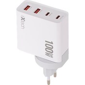 Resim I-Xtech 100W PD + 2X QC 3.0 Qualcom Süper Hızlı Şarj Adaptörü Beyaz 