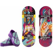 Resim Hot Wheels Skate Retro Temalı İkili Parmak Kaykay Ve Ayakkabı Paketleri Hxl17-hxl19 Renkli 