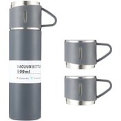 Resim Shineyee 304 Çelik İç 500ml Termos Bardak, 12 Saat Isı Saklama, Kaçırmaz, 3 Kapağı İle Hediyelik Kutulu Set - Ev, Dışarı, Seyahat İçin Siyah 