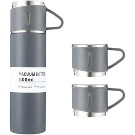 Resim Shineyee 304 Çelik İç 500ml Termos Bardak, 12 Saat Isı Saklama, Kaçırmaz, 3 Kapağı İle Hediyelik Kutulu Set - Ev, Dışarı, Seyahat İçin Siyah 