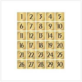 Resim Metal Kapı Masa Dolap Numarası Levha 5x5cm Altın Renk 30 Adet 1 30 