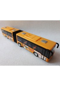 Resim Model Otobüs Oyuncak Körüklü Otobüsü Kırılmaz 22Cm Metrobüs Sarı 