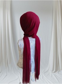Resim Tunahazırturban Bordo Sevda Şal Model Hazır Duvak Hazır Şal Hazır Türban Bordo 