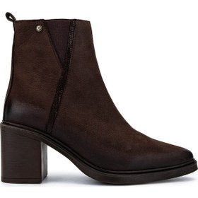 Resim Tamer Tanca Kadın Hakiki Deri Kahverengi Topuklu Bot 599 30022-1 Bn Bot Sk25-26 Kahve Nubuk Kahve 