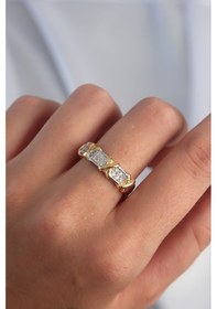 Resim Pirinç Ayarlamalı Gümüş Renk Zirkon Taşlı Xoxo Model Yüzük - Tj-byk3284 Açık Pembe 
