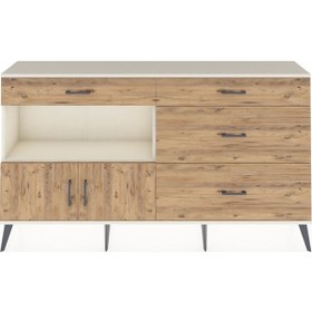 Resim Arges Konsol Tek Raflı 4 Çekmeceli 2 Kapaklı 176x30x99 Aytaşı-çam Aytaşı-çam 