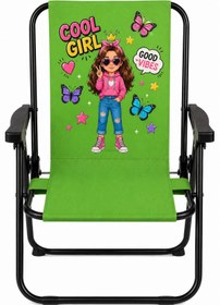 Resim Exent Kids 2-6 Yaş, Katlanır Portatif Mama Sandalyesi, Tak-Çıkar Masa ile-Cool Girl-YEŞİL 