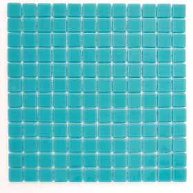 Resim MozaiKristaL Tüm yüzeyler için 25x25mm. Açık Turkuaz 31.5x31.5cm Fileli Cam Mozaik. ( 10 File=1 m2 Fiyatıdır) 