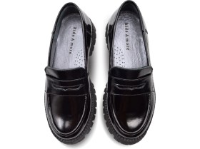 Resim Kids A More Kids A More Vintage Deri Loafer Kız Çocuk Okul Ayakkabısı Siyah Rugan 