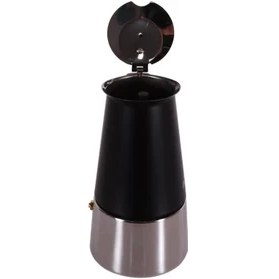 Resim Lidyahan Store Morning FE001-6 Espresso Kahve Makinesi Paslanmaz Çelik Indüksiyonlu Moka Pot 300 ml Siyah 