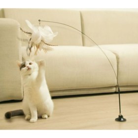 Resim neararsanbizden Vantuzlu Tüylü Zilli Kedi Oyun Oltası 