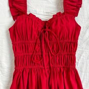 Resim Kadınlar için Düz Renk Kare Yaka Büzgülü Detaylı Tank Top - Kalın Askılı Yazlık Tatil Üstü, Esnemez Kumaş, Sadece Elde Yıkama, Bayan Tank Tops, Günlük Giyim, Yumuşak Dokulu Giysi 