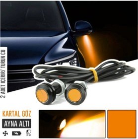 Resim Kartal Göz Led Ayna Altı Led Eagle Eye Civatalı Turuncu Renk 18mm Sts Oto Aksesuar 