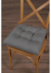 Resim Altınpamuk 4'lü Lüx Gold Pofidik Antrasit Sandalye Minderi Özel Dikişli Bağcıklı 40x40cm Antrasit 