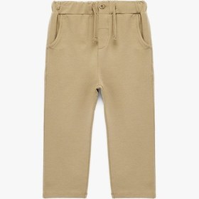 Resim Koton Beli Ayarlanabilir Lastikli Düğmeli Pamuklu Eşofman Altı Bej 6smb40014tk Ekru 