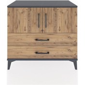 Resim Hyperion Şifonyer Tek Raflı Tek Çekmeceli 2 Kapaklı 88x44x80 Antrasit-çam Antrasit 