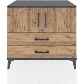 Resim Hyperion Şifonyer Tek Raflı Tek Çekmeceli 2 Kapaklı 88x44x80 Antrasit-çam Antrasit 