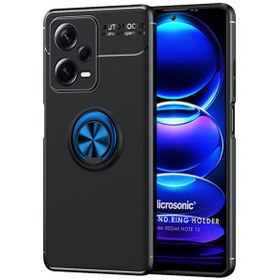 Resim Microsonic Xiaomi Redmi Note 12 Kılıf Kickstand Ring Holder Siyah Mavi 