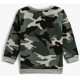 Resim Koton Uzun Kollu Sweatshirt Baskılı Bisiklet Yaka Gri Desenli 3wmb10053tk 3WMB10053TK0D4 Gri 
