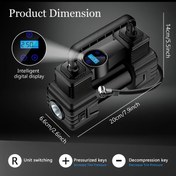 Resim LED Ekranlı Kompakt Araba Lastiği Şişirici - Taşınabilir 12V Hava Pompası, Otomobil, Kamyon ve Motosiklet Lastikleri İçin, Pil Gerektirmez, Otomatik Şişirme Özelliği, Otomatik Şişirme Pompası | Modern Tasarım | Dayanıklı Yapı, Lastik Şişirici 