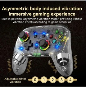 Resim Rgb Kablosuz Şeffaf Gaming Ps4/ps3/pc/switch/ios Uyumlu Gaming Kol Wirelles Controller Saydam 