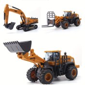 Resim Yeni Çocuk Mühendislik Araba Oyuncak Kamyon Ekskavatör/Forklift/Kar Temizleyici Kamyon Simülasyon Araba Oyuncak Cadılar Bayramı Hediyesi 