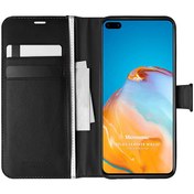 Resim Huawei P40 Kılıf Delux Leather Wallet Siyah Microsonic