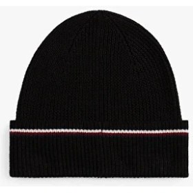 Resim Tommy Hilfiger Erkek Siyah Bere Standart Beden Kış Sezonu İçin Şık Tasarım 