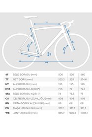 Resim Bianchi R0013-Disk Hidrolik Fren Yol - Yarış Bisikleti 53 Cm 2x12 vites 