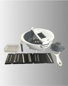 Resim Döner Mekanizmalı Rende Bıçaklı Sebze Dilimleyici Seti Çok Renkli 