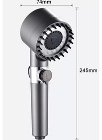Resim Turbo Fan Pervaneli 5 Fonksiyonlu Su Tasarruflu Duş Başlığı El Tipi Yüksek Basınçlı Duş Başlığ Diğer 
