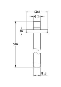 Resim Grohe Rainshower Tepe Duşu Tavan İniş Borusu 292 Mm - 27484000 