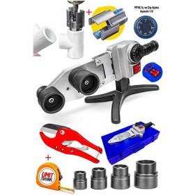 Resim 1500w Büyük Boy Metal Gövde Turbo Çift Residans Pprc Plastik Boru Kaynak Makinesi Diş Açma Takım 