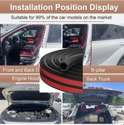 Resim Cloudstore Siyah 500 Cm Dayanıklı Yapışkanlı Kapı Pencere Contası Gürültü Önleyici Ses Yalıtım 