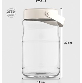 Resim Renga Macro 1700 Ml Bej Kapaklı Cam Kavanoz 131074 Bej 