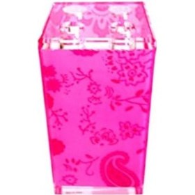 Resim Diş Fırçalık Pembe Çiçekli Kumaş Desenli Akrilik Siyah 