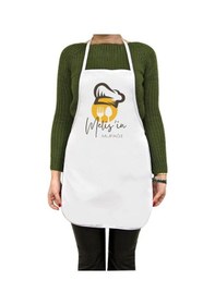 Resim Kişiye Özel İn Mutfağı Tasarımlı Mutfak Önlüğü Yetişkin Ve Çocuk Seçenekli Beyaz 