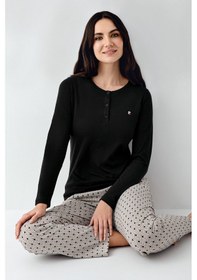 Resim Pierre Cardin Kadın Siyah Pijama Takımı Pc9102-s-v1 Siyah 